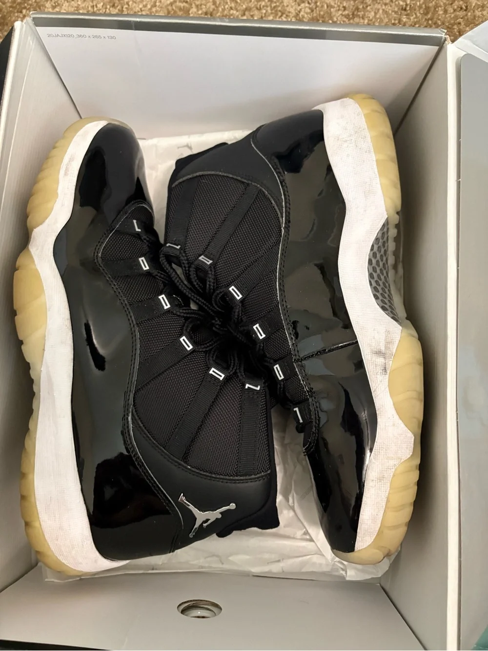 Jordan Black Air Jordan 11 Retro Box with Label